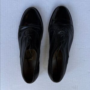 Classic Black Lace-Up Oxfords